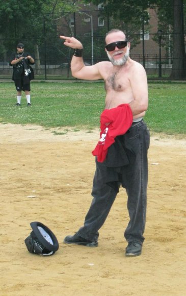 Mr. WOOD showing off his pasty white form.