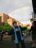 Mr. WOOD under the rainbow, (after the game and post game party)  outside of OTTO's.