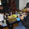 PETE aka "BIG SKINNY" peeling potatoes and BIG RON PRICE prepping the mushrooms.