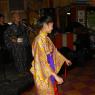 RENA dances into the crowd while playing traditional Japanes castanets.