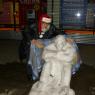 Mr. WOOD puts blanket on Homeless Snowman.