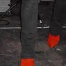 STEVE CONTE's red suede boots.