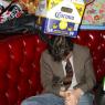 AURIE from Belgium passed out and a box was placed on his head...