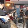 That's a 3 legged dog humping the guitar player.