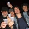 Mr. WOOD, JOFF WILSON, GEORGIE PORFIRIO, GASS WILDE and DAVID McGAULEY toast to JOFF's Birthday!