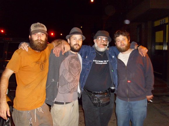 PAT, CHRIS, Mr. WOOD and DAVE at TRASH BAR, 5/17/10