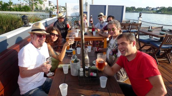 Pre-show Dinner:  (Clockwise from Bottom left) MIKE LINN, SHE WOLF, KENN ROWELL, LANI FORD, FRANK WOOD, DENTON ANDERSON, CRAZY G