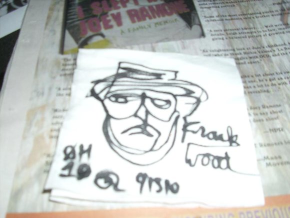 Less than 2 minute napkin drawing of Mr. WOOD by ?