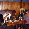 ? watches as Mr. WOOD and REW interview 2 members of KING BEE & THE STINGERS - BUDDY BOWZER and SCHEEBO.