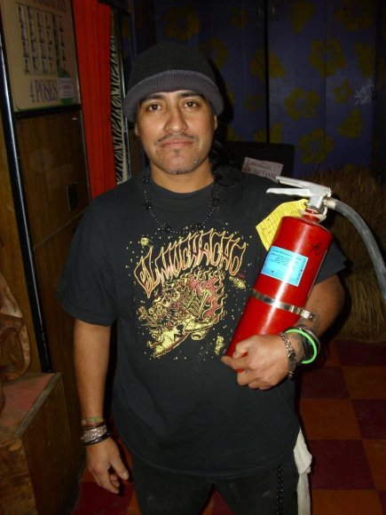 ALBERTO, the Hero of the OTTO's fire, with his trusty Fire Extinguisher!