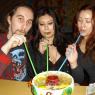 Birthday Boy FRANKIE THE KID with STEFANY and GISELLE enjoying a "Volcano"!