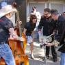 After their 1st set, LATE NITE CATFIGHT went out and played in the street!