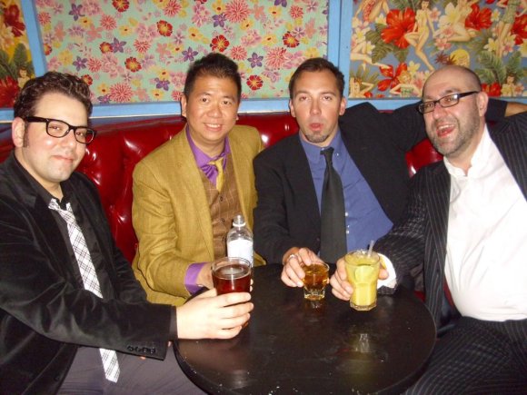 SIMON, STEVE (Groom -to-be), JOHN and SPYRO wrap up the Bachelor party at OTTO's!