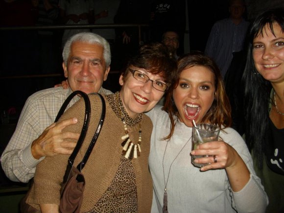 JOHN's parents with his wife, RACHAEL RAY, and friend.