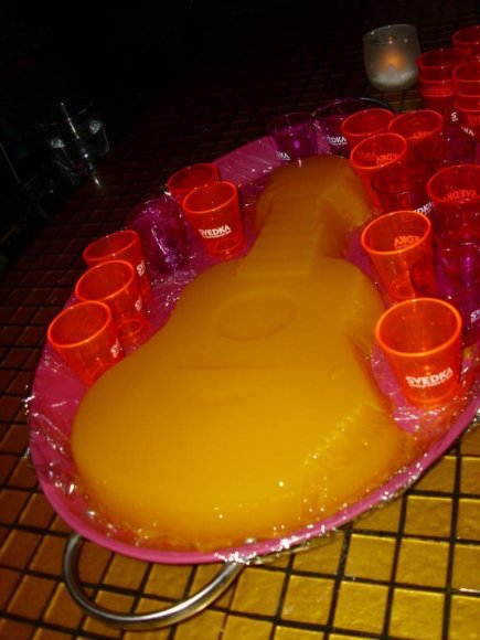 BASS GUITAR shaped JELLO SHOT (It was 2 feet long!)