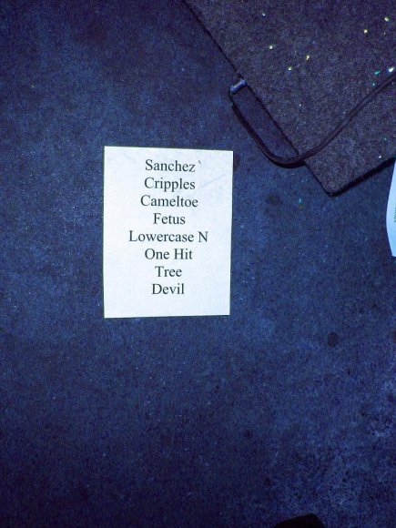 ASS ORBITERS' Set List