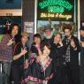 HIRO, JUN, SEIKO, NAOKO, Mr. WOOD, ANZA, NARUMI and BATCH outside OTTO's SHRUNKEN HEAD!