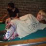 CYNDI lounging about on the pool table trying to get lucky!