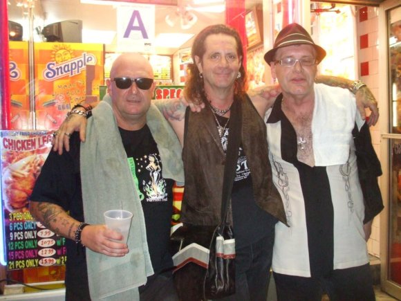 CHRIS, BOB and JOEY by the Chicken place next to OTTO's after the set!