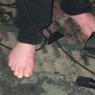 CHRIS likes to play barefoot!