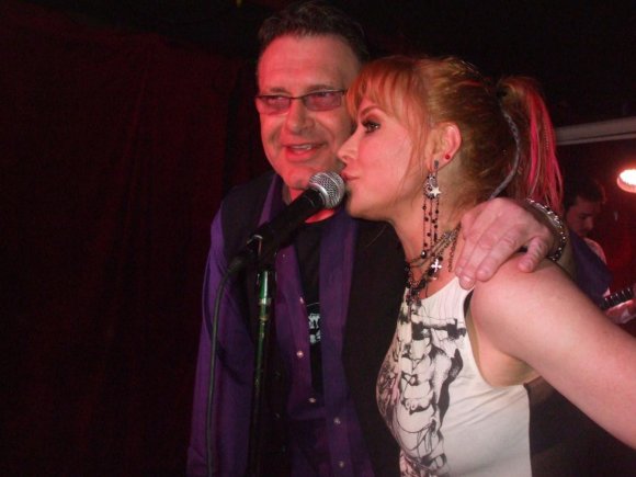 JOEY KELLY (BUDDY LOVE) joins CYNDI in singing 'HAPPY BIRTHDAY!"