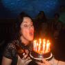 CHERYL about to blow out the candles on her Birthday Cake!