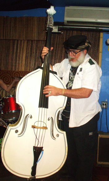 Mr. WOOD with the German Steel Upright Bass that's over 100 years old!