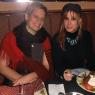 EMMA Z. (CRAZY MARY, BIG SEXY) and CYNDI DAWSON (THE CYNZ) enjoy some food and music!