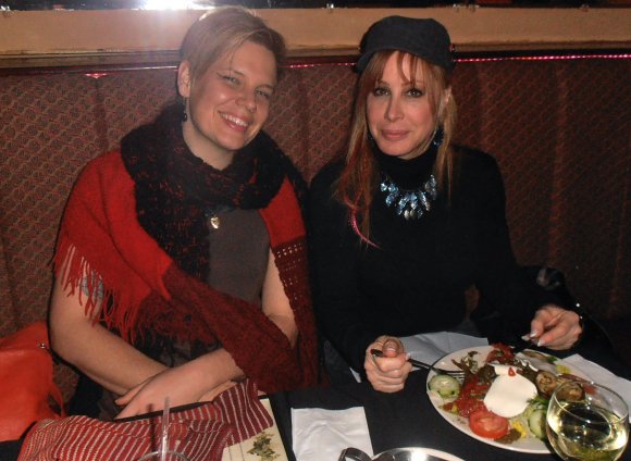 EMMA Z. (CRAZY MARY, BIG SEXY) and CYNDI DAWSON (THE CYNZ) enjoy some food and music!