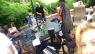 Poolside at WENDY's before the show! KENN, YVONNE, LAURIE, FRANK, MIKE, CYD, RAVEN, WENDY, SARAH and ANGELLO's foot on the table!