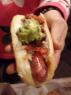 A Hot Dog with some of CRAZY GLENN's Freshly-made Salsa and Guacamole!