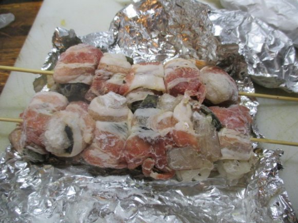 Jalapenos Stuffed with Shrimp then Wrapped with Bacon with a Maple Syrup drizzle!