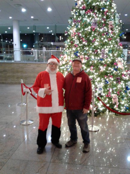 Mr. WOOD and JOHN LANE at BELLEVUE after giving away blankets to the homeless in the Emergency Room!