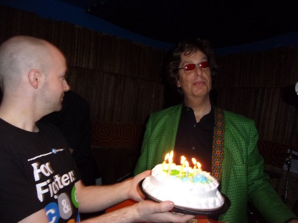 TYLER ADAMS holds the cake while CHARLES wonders what to wish for!