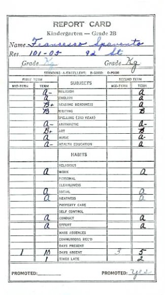 Kindergarden report-card